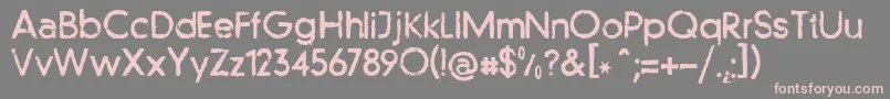 フォントLlfutur – 灰色の背景にピンクのフォント