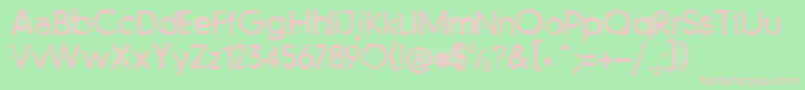 Llfutur-fontti – vaaleanpunaiset fontit vihreällä taustalla