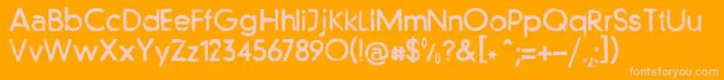 フォントLlfutur – オレンジの背景にピンクのフォント