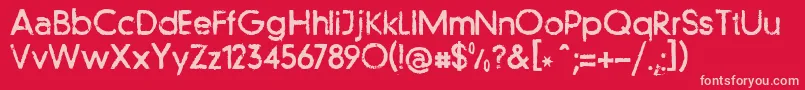 フォントLlfutur – 赤い背景にピンクのフォント