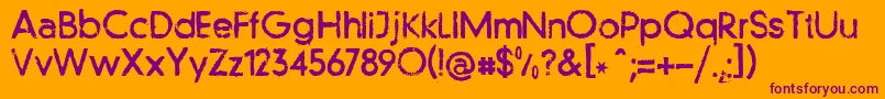 Llfutur Font – Purple Fonts on Orange Background