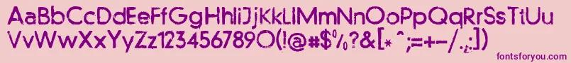 フォントLlfutur – ピンクの背景に紫のフォント