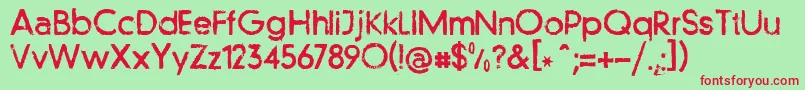 Llfutur Font – Red Fonts on Green Background