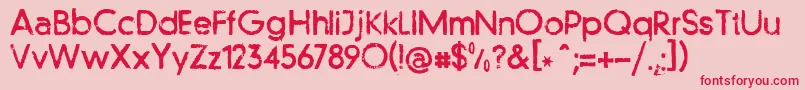 Llfutur-Schriftart – Rote Schriften auf rosa Hintergrund