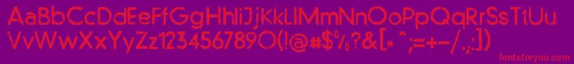 フォントLlfutur – 紫の背景に赤い文字