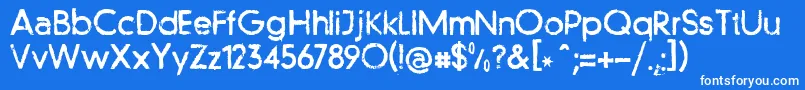Llfutur Font – White Fonts on Blue Background