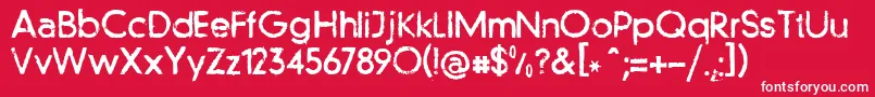 Llfutur-fontti – valkoiset fontit punaisella taustalla