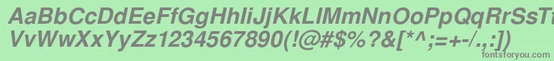 SansPsBolditalic Font – Gray Fonts on Green Background