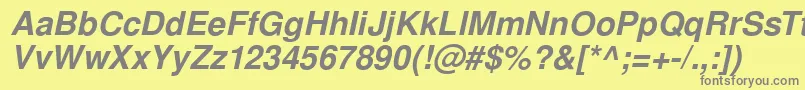 SansPsBolditalic Font – Gray Fonts on Yellow Background