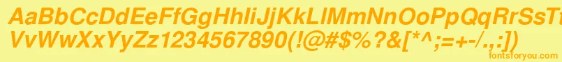 SansPsBolditalic Font – Orange Fonts on Yellow Background