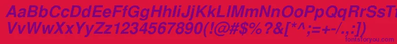 SansPsBolditalic Font – Purple Fonts on Red Background