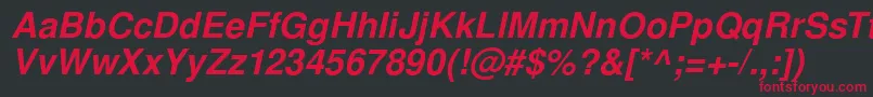 SansPsBolditalic Font – Red Fonts on Black Background
