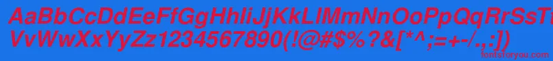 SansPsBolditalic Font – Red Fonts on Blue Background