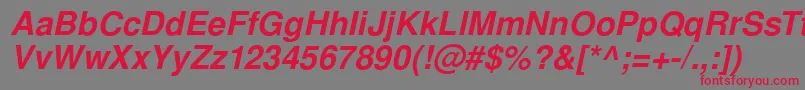 SansPsBolditalic-Schriftart – Rote Schriften auf grauem Hintergrund