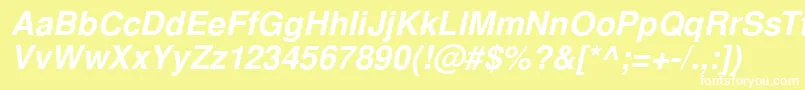 SansPsBolditalic Font – White Fonts on Yellow Background