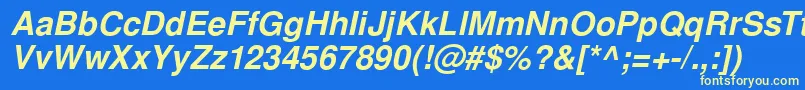 SansPsBolditalic Font – Yellow Fonts on Blue Background