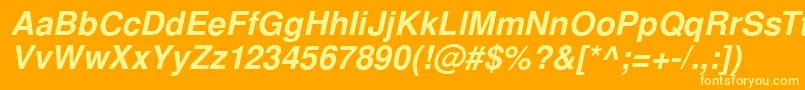 SansPsBolditalic Font – Yellow Fonts on Orange Background