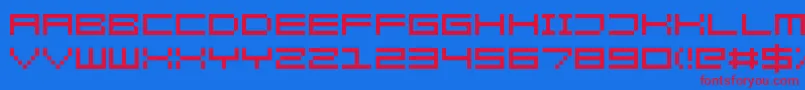 KenneyRocketSquare-Schriftart – Rote Schriften auf blauem Hintergrund