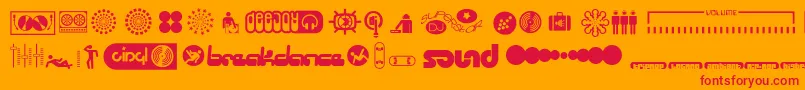SuperstarDj Font – Red Fonts on Orange Background