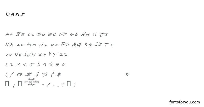 Dadsフォント–アルファベット、数字、特殊文字