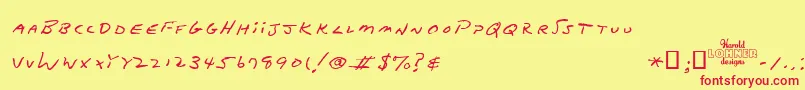Dads Font – Red Fonts on Yellow Background