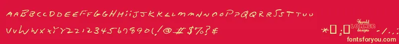 Dads Font – Yellow Fonts on Red Background