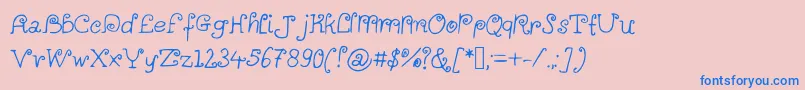 fuente Alittlescribbleinmybook – Fuentes Azules Sobre Fondo Rosa