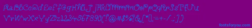 Alittlescribbleinmybook-Schriftart – Blaue Schriften auf violettem Hintergrund