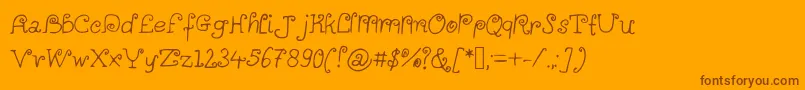 Шрифт Alittlescribbleinmybook – коричневые шрифты на оранжевом фоне