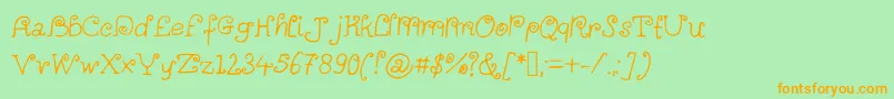 Alittlescribbleinmybook Font – Orange Fonts on Green Background