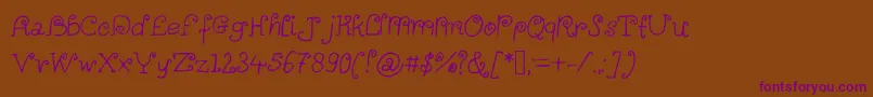 Подробнее о шрифте Alittlescribbleinmybook Шрифт Alittlescribbleinmybook – фиолетовые шрифты на коричневом фоне
