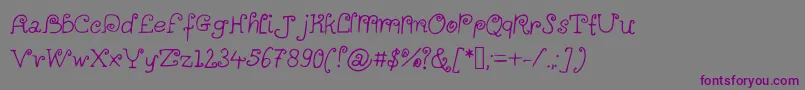 Alittlescribbleinmybook Font – Purple Fonts on Gray Background
