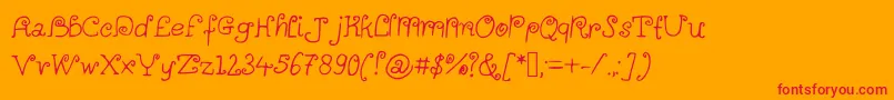 Alittlescribbleinmybook Font – Red Fonts on Orange Background