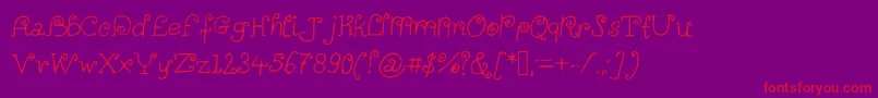 Alittlescribbleinmybook-fontti – punaiset fontit violetilla taustalla