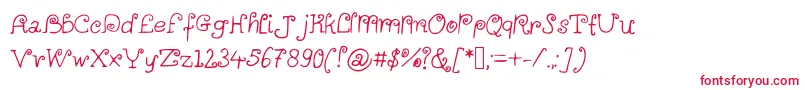 Alittlescribbleinmybook Font – Red Fonts on White Background