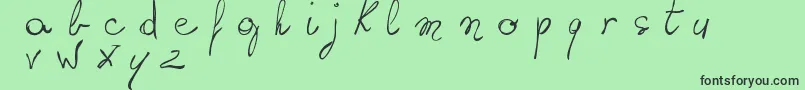 Czcionka WritingSomethingByHand – czarne czcionki na zielonym tle