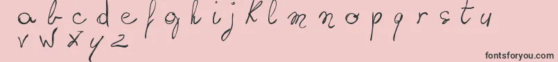 WritingSomethingByHand-Schriftart – Schwarze Schriften auf rosa Hintergrund