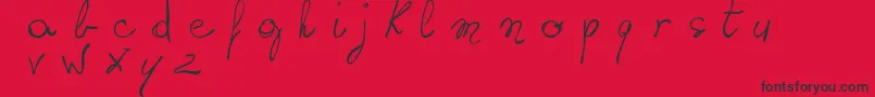 WritingSomethingByHand-fontti – mustat fontit punaisella taustalla