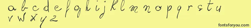 Fonte WritingSomethingByHand – fontes pretas em um fundo amarelo
