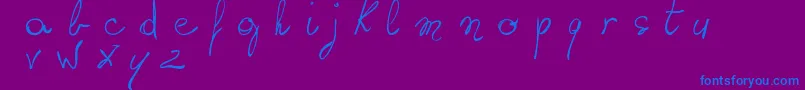 WritingSomethingByHand-Schriftart – Blaue Schriften auf violettem Hintergrund