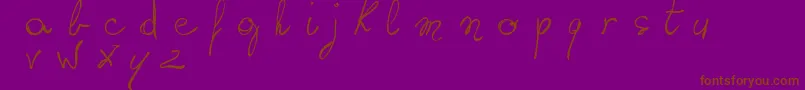 WritingSomethingByHand-Schriftart – Braune Schriften auf violettem Hintergrund