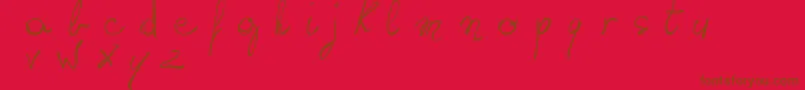 Шрифт WritingSomethingByHand – коричневые шрифты на красном фоне