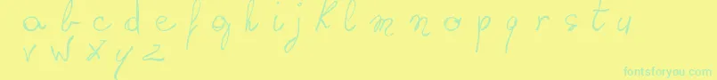WritingSomethingByHand Font – Green Fonts on Yellow Background