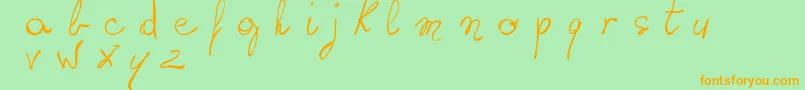 Czcionka WritingSomethingByHand – pomarańczowe czcionki na zielonym tle