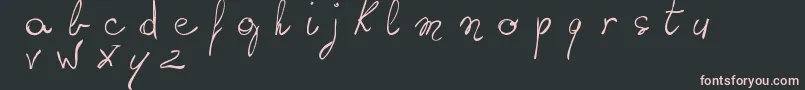 Czcionka WritingSomethingByHand – różowe czcionki na czarnym tle