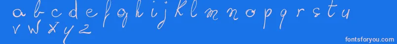 Fonte WritingSomethingByHand – fontes rosa em um fundo azul