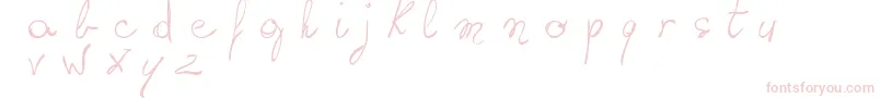 Fonte WritingSomethingByHand – fontes rosa em um fundo branco