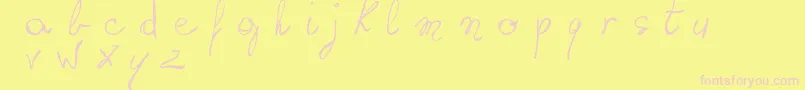 Czcionka WritingSomethingByHand – różowe czcionki na żółtym tle