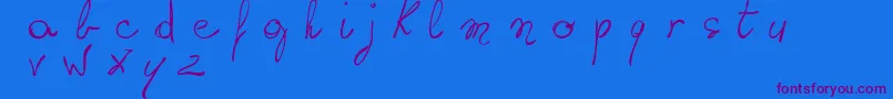 Fonte WritingSomethingByHand – fontes roxas em um fundo azul