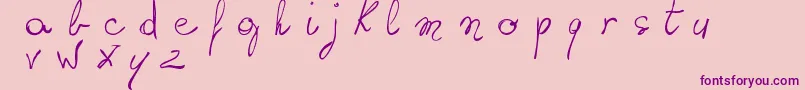 WritingSomethingByHand-Schriftart – Violette Schriften auf rosa Hintergrund